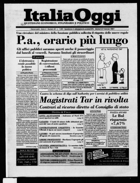 Italia oggi : quotidiano di economia finanza e politica